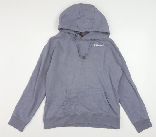Gymshark Women’s Blue Pullover Hoodie L Hooded Cotton Blend