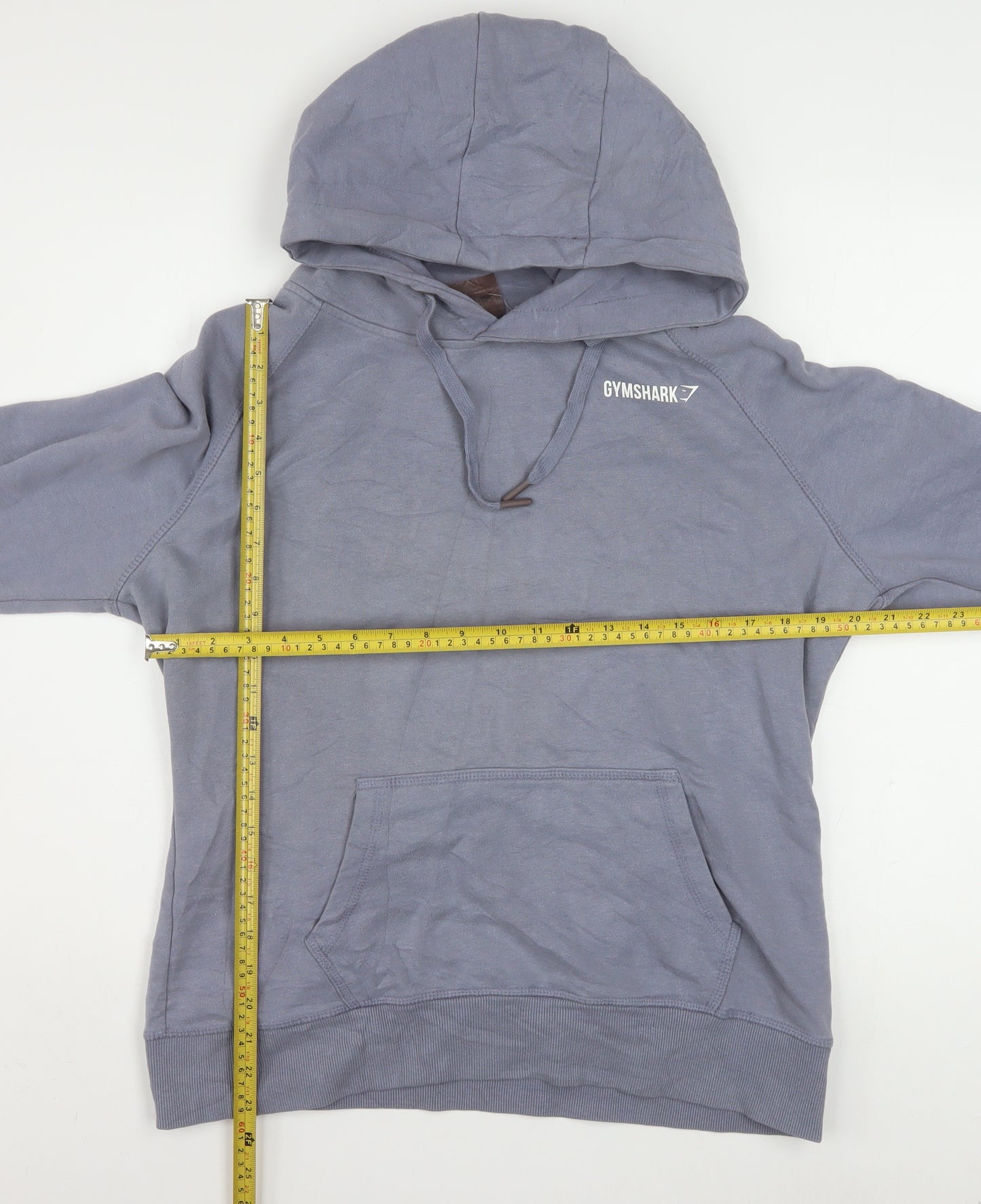 Gymshark Women’s Blue Pullover Hoodie L Hooded Cotton Blend