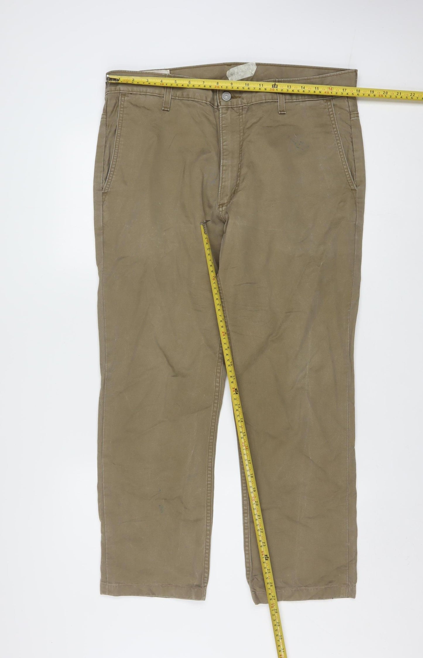 Levi Strauss Men's Beige Chino Trousers 36x32 Straight Fit