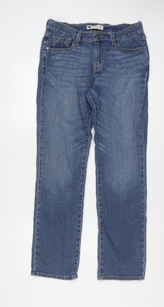 Levi’s Women Blue Straight Leg Mid Rise Stretch Denim Jeans Size 16