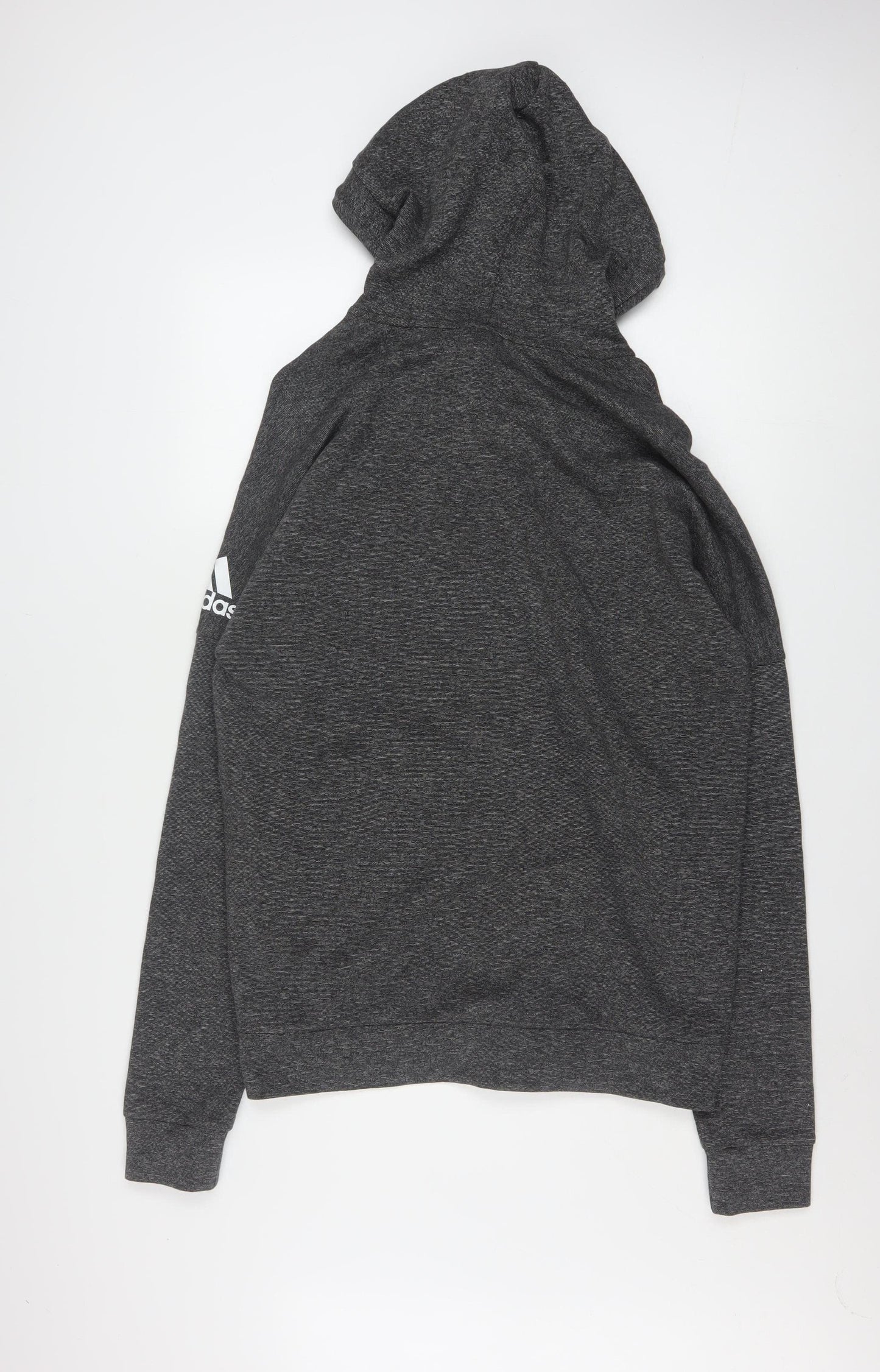 Adidas Men's Grey Full Zip Hoodie Size L Sports Basketball EG Logo