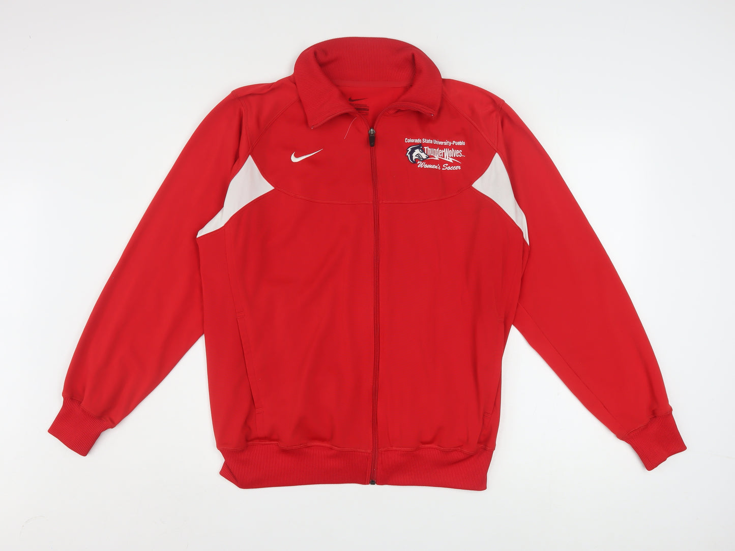 Nike Men's Red XL Polyester Track Jacket Athletic Soccer ThunderWolves
