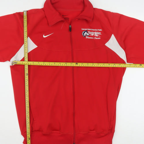 Nike Men's Red XL Polyester Track Jacket Athletic Soccer ThunderWolves