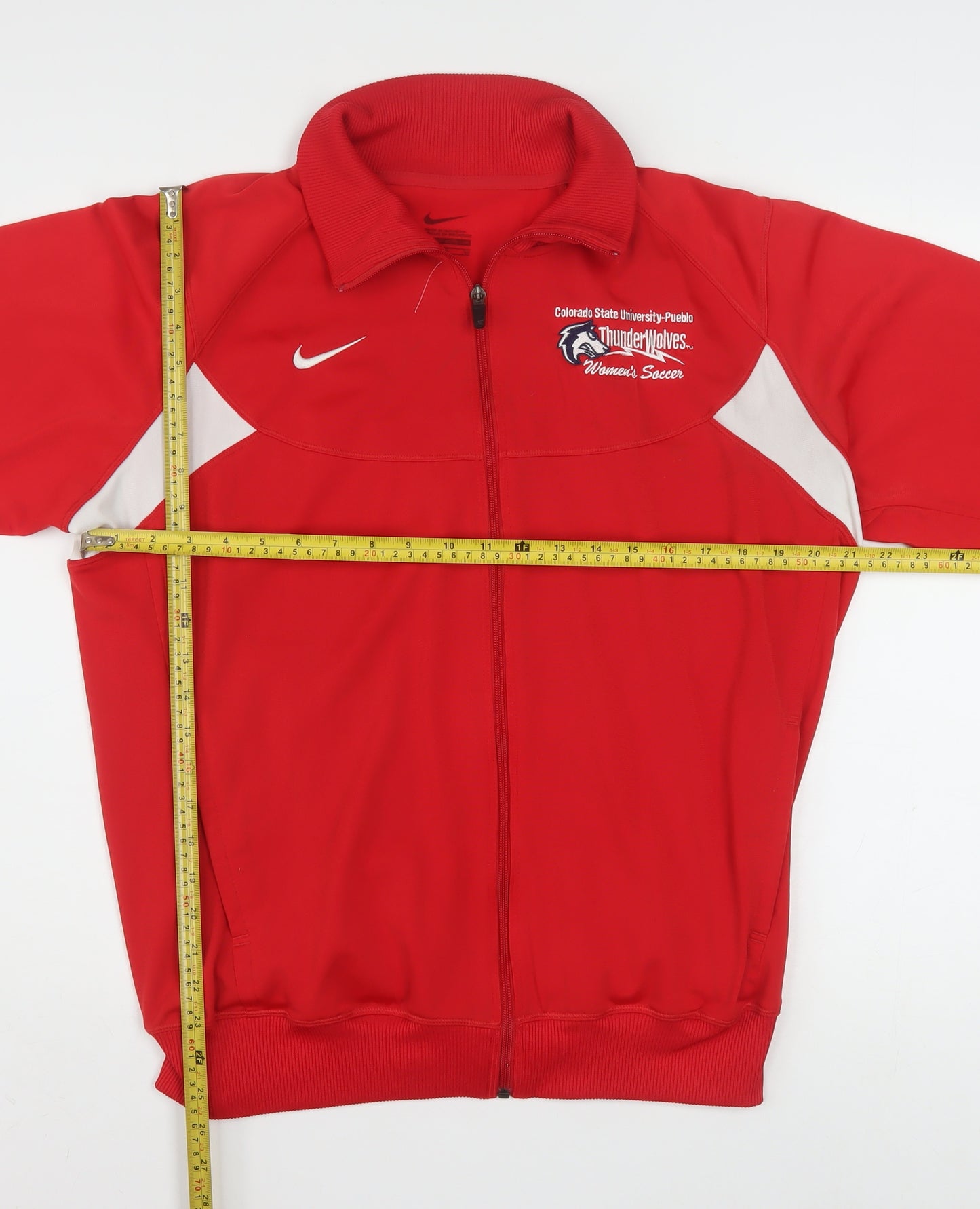 Nike Men's Red XL Polyester Track Jacket Athletic Soccer ThunderWolves