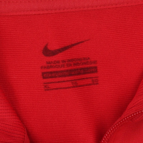 Nike Men's Red XL Polyester Track Jacket Athletic Soccer ThunderWolves