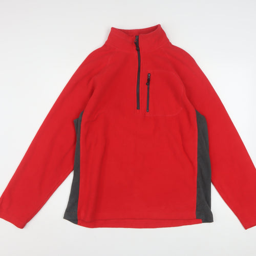 Starter Men's Red 1/2 Zip Fleece Sweatshirt Size M