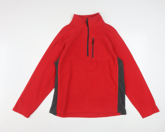 Starter Men's Red 1/2 Zip Fleece Sweatshirt Size M