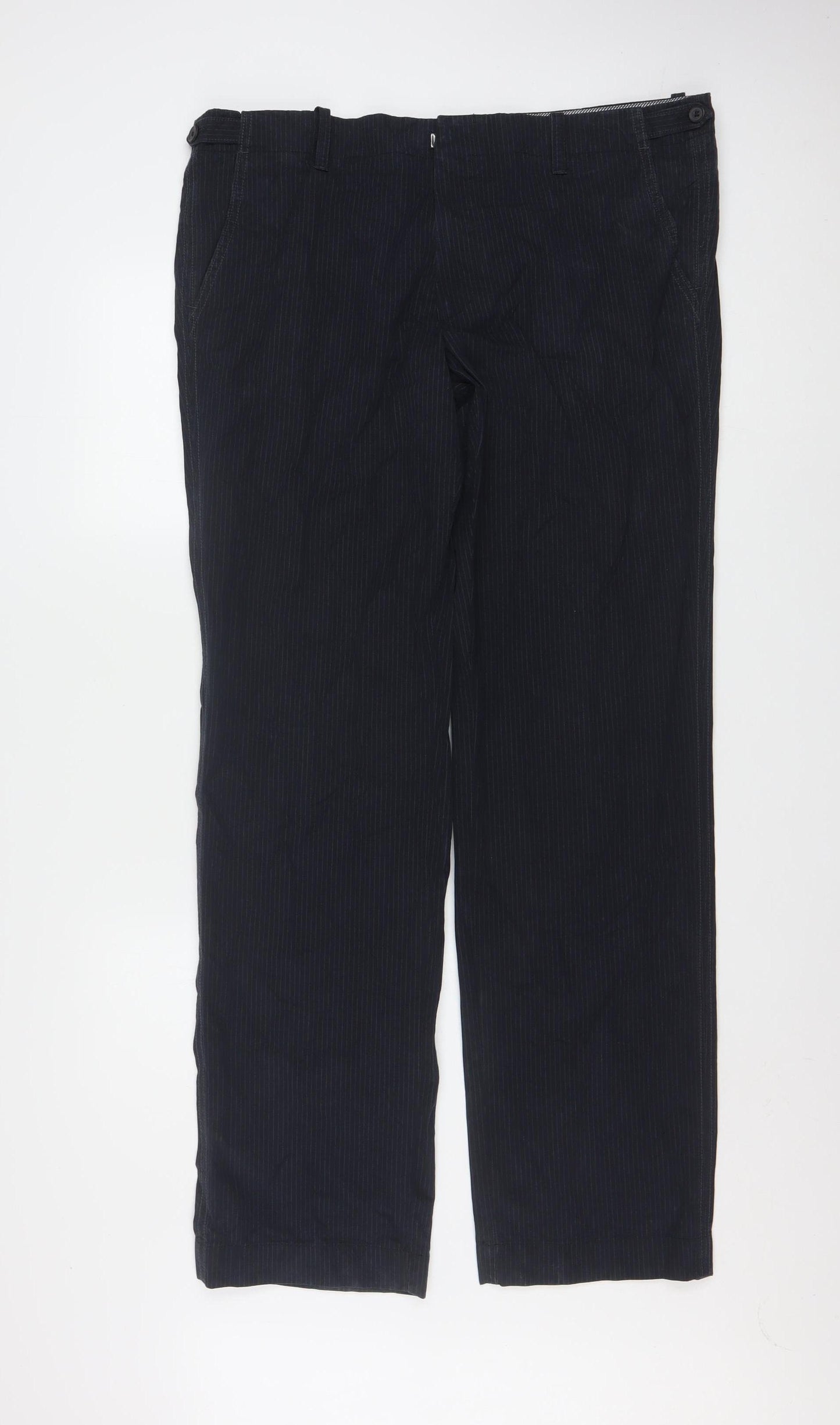 Hugo Boss Men’s Black Pinstripe Cotton Dress Pants Size 54R