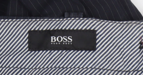 Hugo Boss Men’s Black Pinstripe Cotton Dress Pants Size 54R