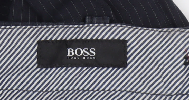 Hugo Boss Men’s Black Pinstripe Cotton Dress Pants Size 54R