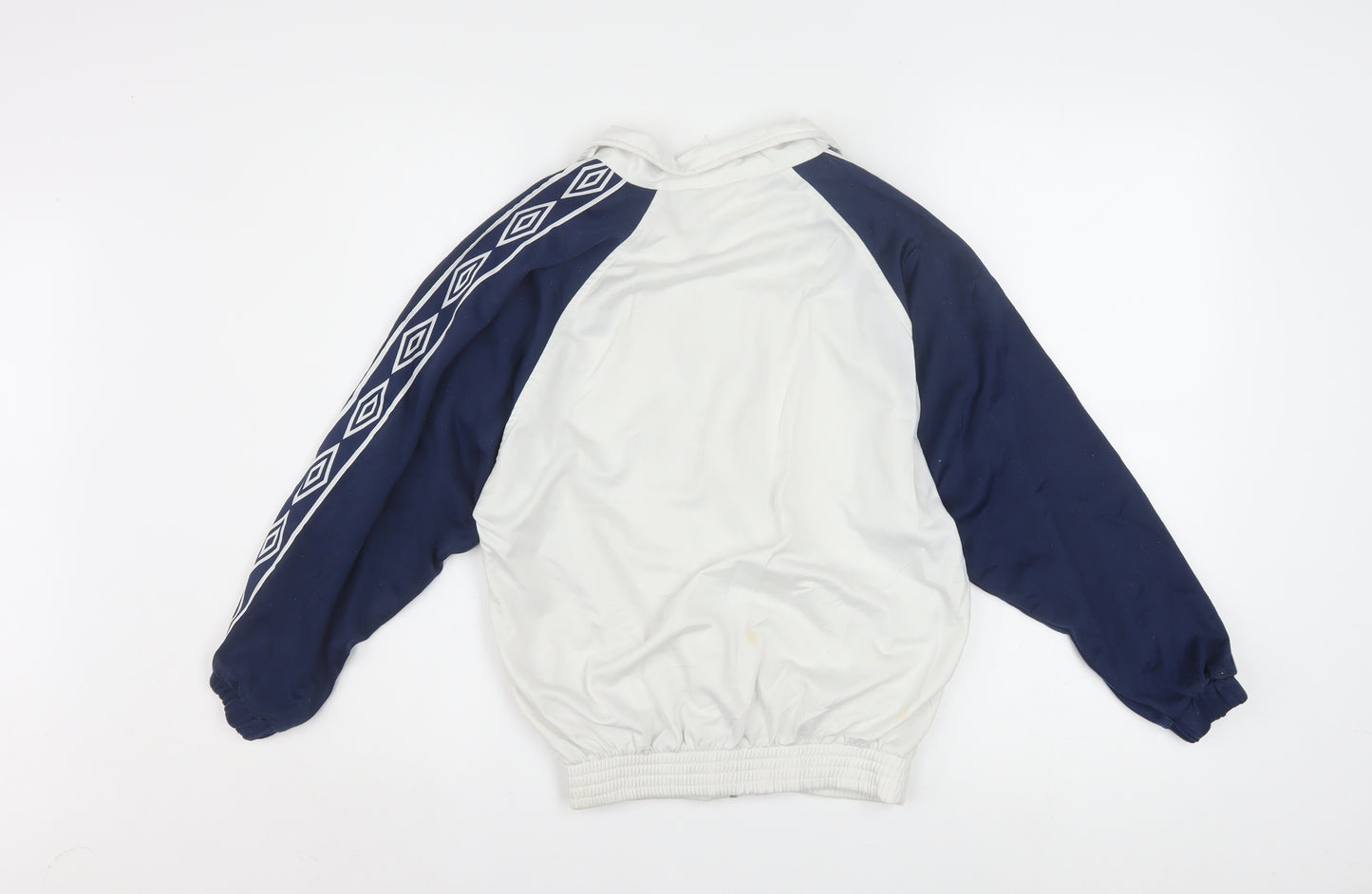 Umbro Boys White Blue Track Jacket 11 Years Full Zip Retro 90s Sportswear