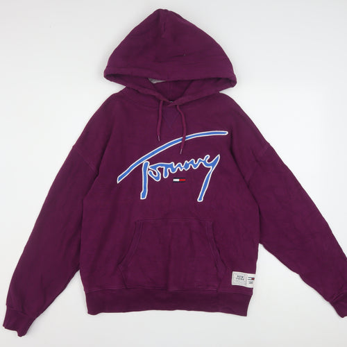Tommy Jeans Women's Purple Cotton Pullover Hoodie Size S