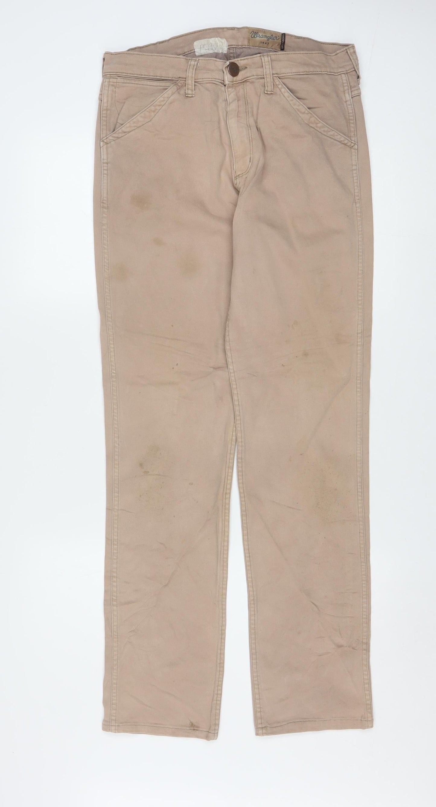 Wrangler Men's Beige Straight Fit Jeans W31 L34 Greensboro