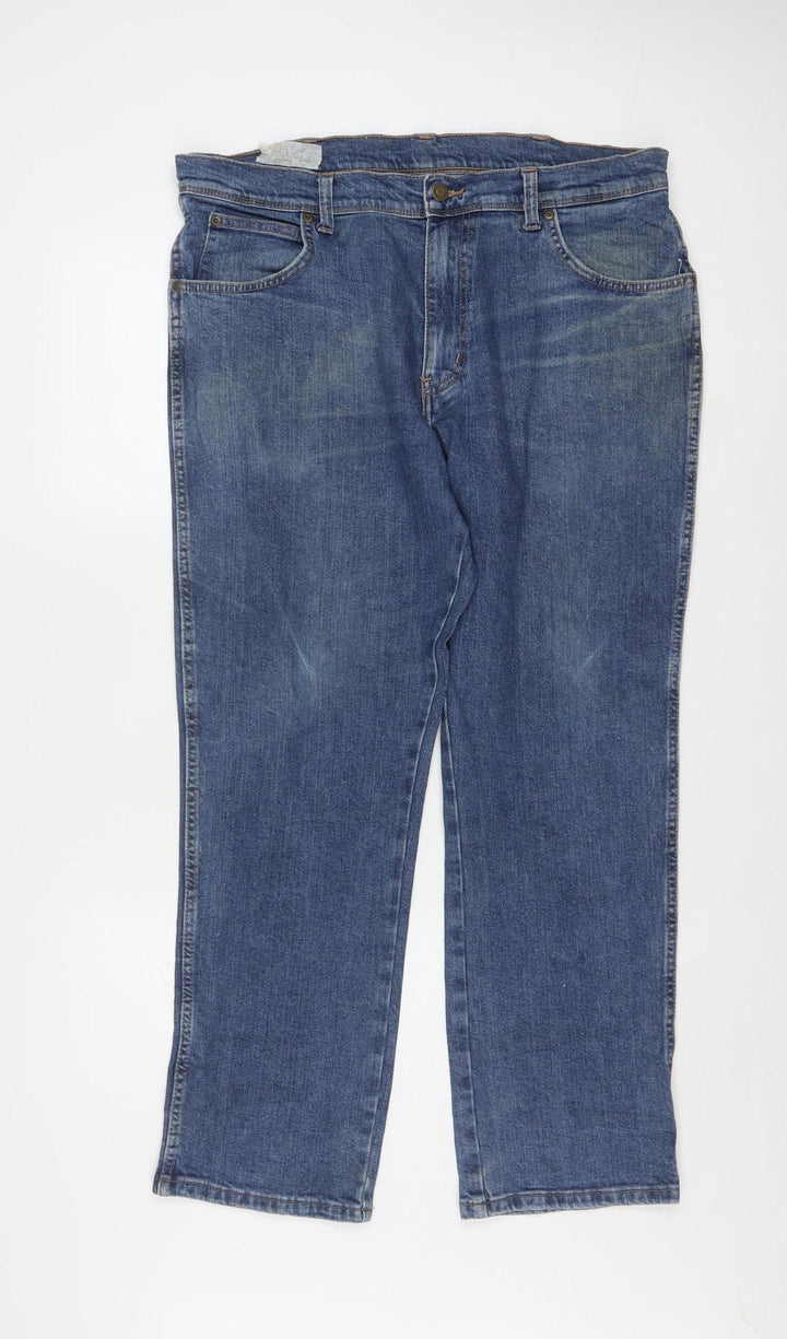Wrangler Men's Blue Regular Fit Straight Leg Denim Jeans W36 L30