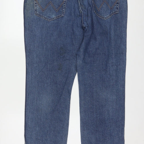 Wrangler Men's Blue Regular Fit Straight Leg Denim Jeans W36 L30