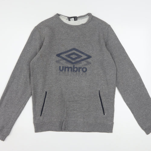 Umbro Men's Grey Crew Neck Pullover Sweatshirt Size S