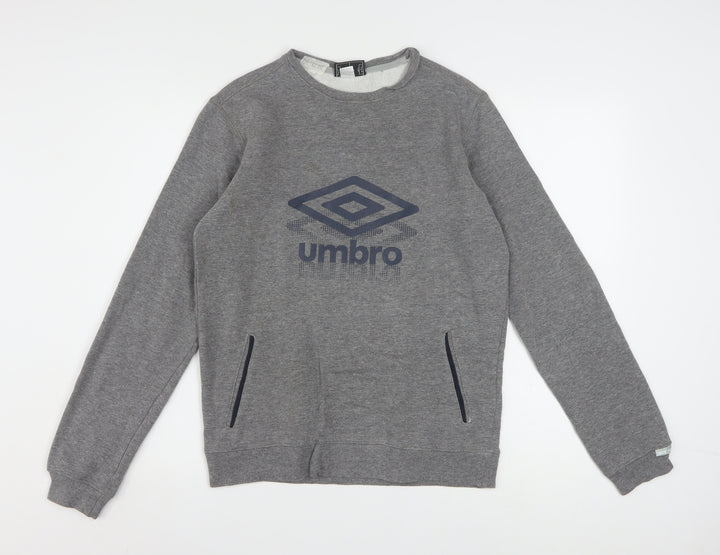 Umbro Men's Grey Crew Neck Pullover Sweatshirt Size S