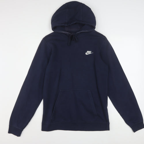 Nike Mens Navy Blue XS Pullover Hoodie Cotton Blend
