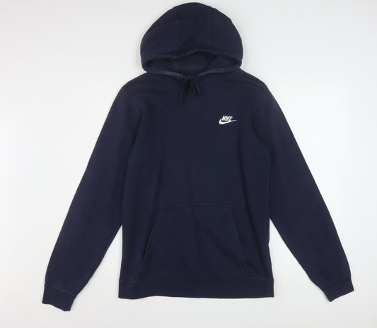 Nike Mens Navy Blue XS Pullover Hoodie Cotton Blend