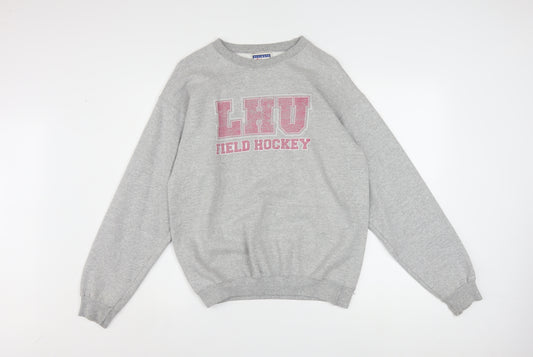 Hanes Men's Grey LHU Field Hockey Graphic Sweatshirt Size S