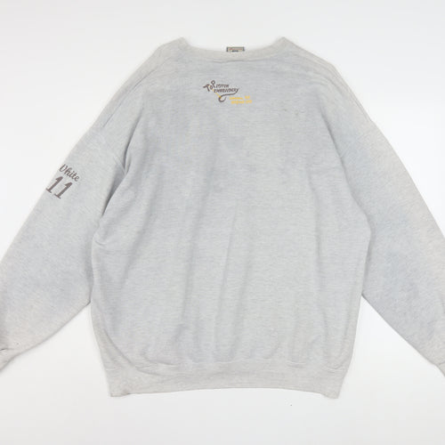 Lee Men's Grey Heavyweight Pullover Sweatshirt L Sports Graphic