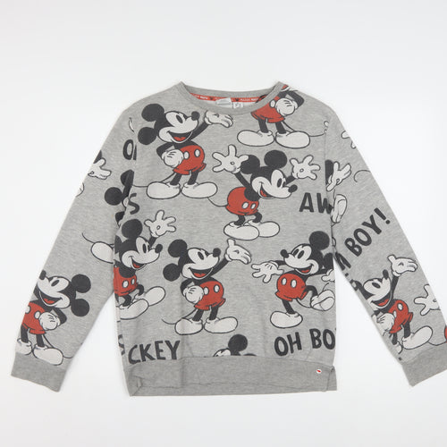 Disney Women’s Grey Mickey Mouse Pullover Sweatshirt XS
