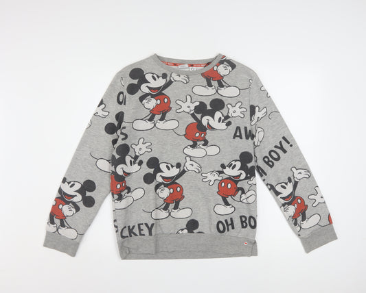 Disney Women’s Grey Mickey Mouse Pullover Sweatshirt XS