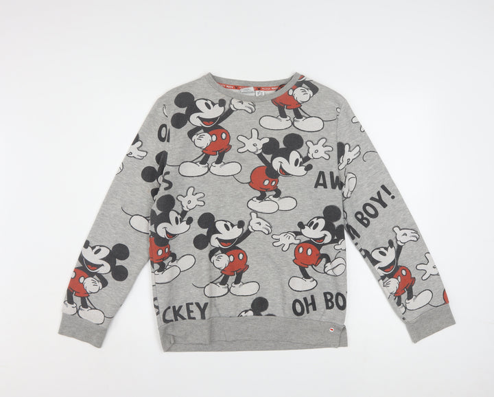 Disney Women’s Grey Mickey Mouse Pullover Sweatshirt XS