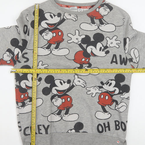Disney Women’s Grey Mickey Mouse Pullover Sweatshirt XS
