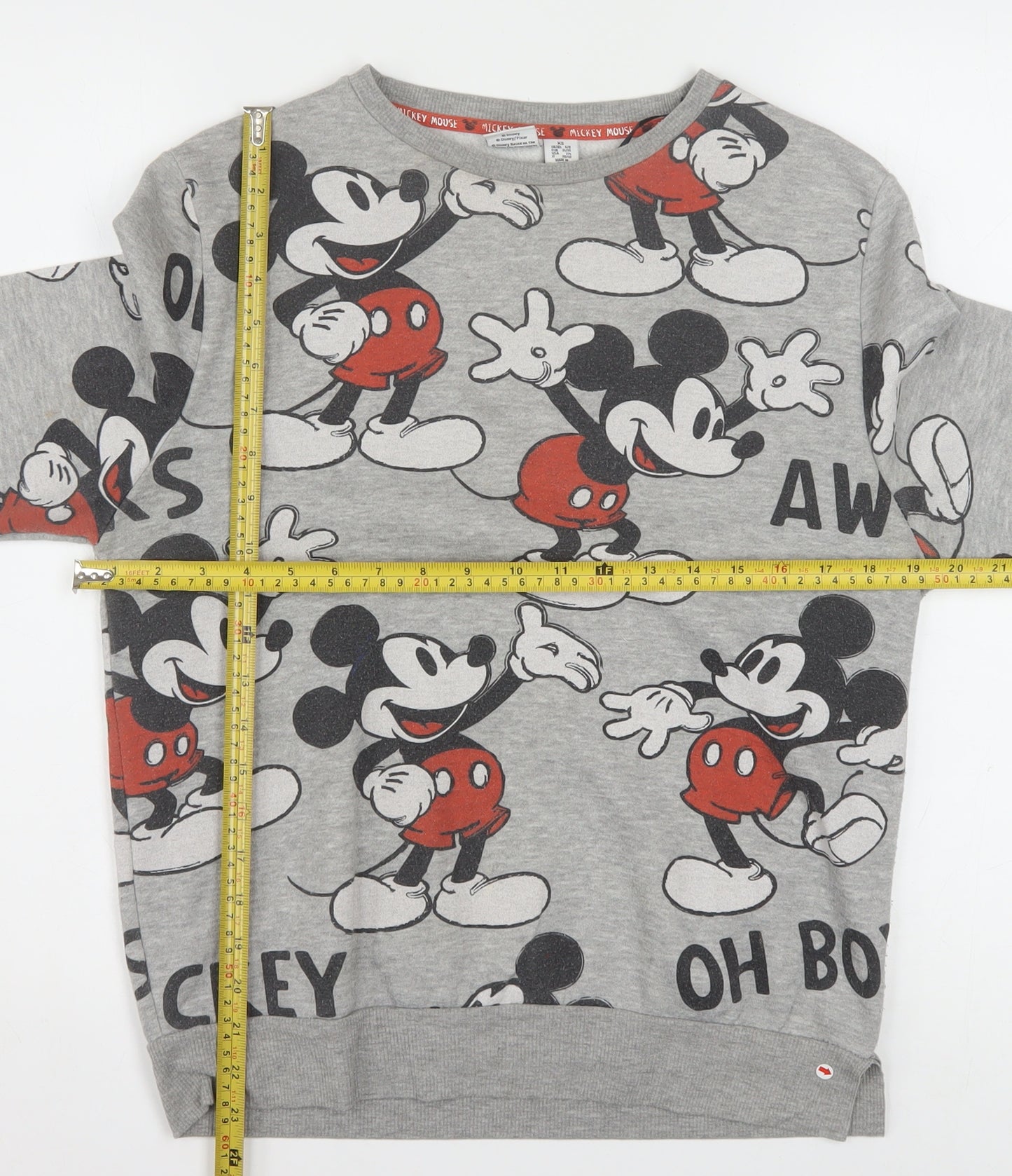 Disney Women’s Grey Mickey Mouse Pullover Sweatshirt XS