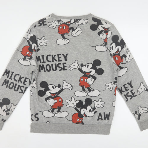 Disney Women’s Grey Mickey Mouse Pullover Sweatshirt XS