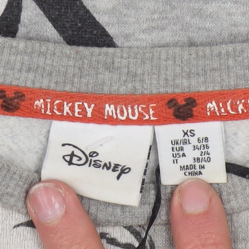 Disney Women’s Grey Mickey Mouse Pullover Sweatshirt XS