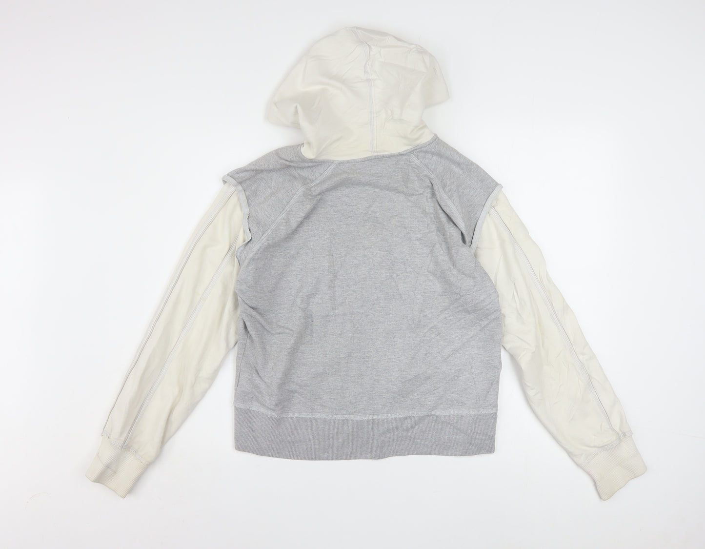 Reebok Womens Grey Full Zip Hoodie Size 16 Cotton Blend Casual