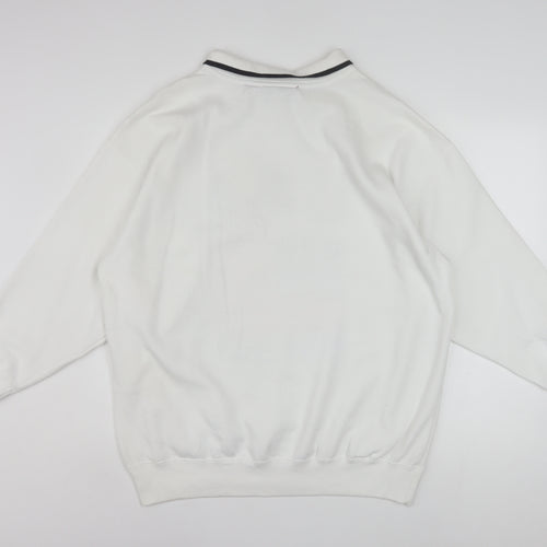L.A. Blues Men's White Collared USA Graphic Pullover Sweatshirt M