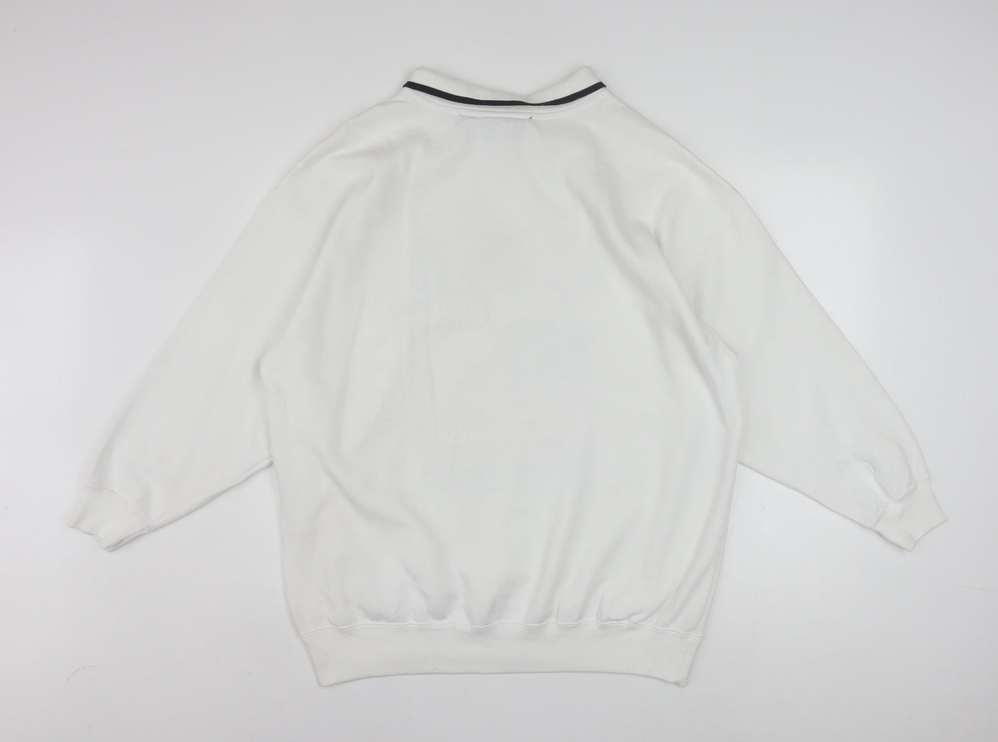 L.A. Blues Men's White Collared USA Graphic Pullover Sweatshirt M
