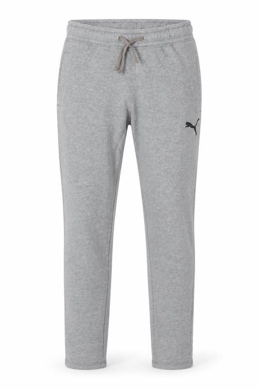 Front view of Puma Men's Grey Small Jogger Sweatpants Cotton Blend