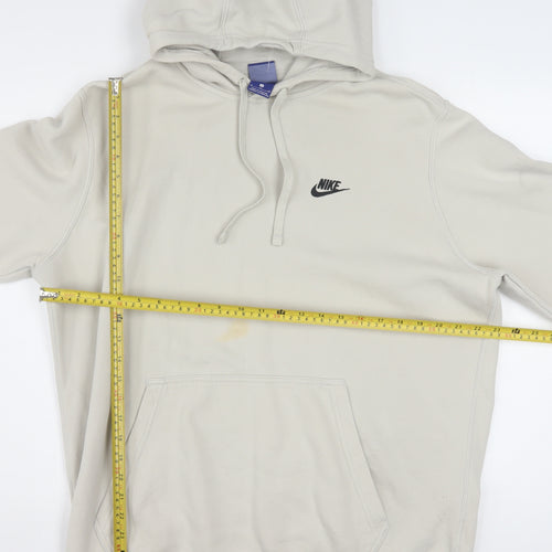 Nike Men’s Beige XL Pullover Fleece Hoodie with Logo