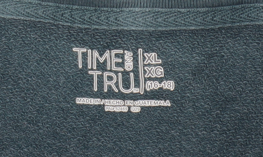 Time and Tru Men’s Blue XL Pullover Sweatshirt Cotton Blend Casual
