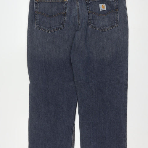Carhartt Men's Blue Relaxed Fit Straight Leg Jeans 36x30