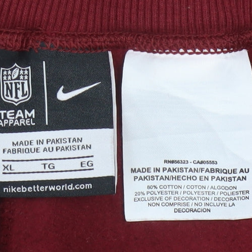Nike Men’s Red NFL Team Sweatpants XL Straight Fit Cotton Blend