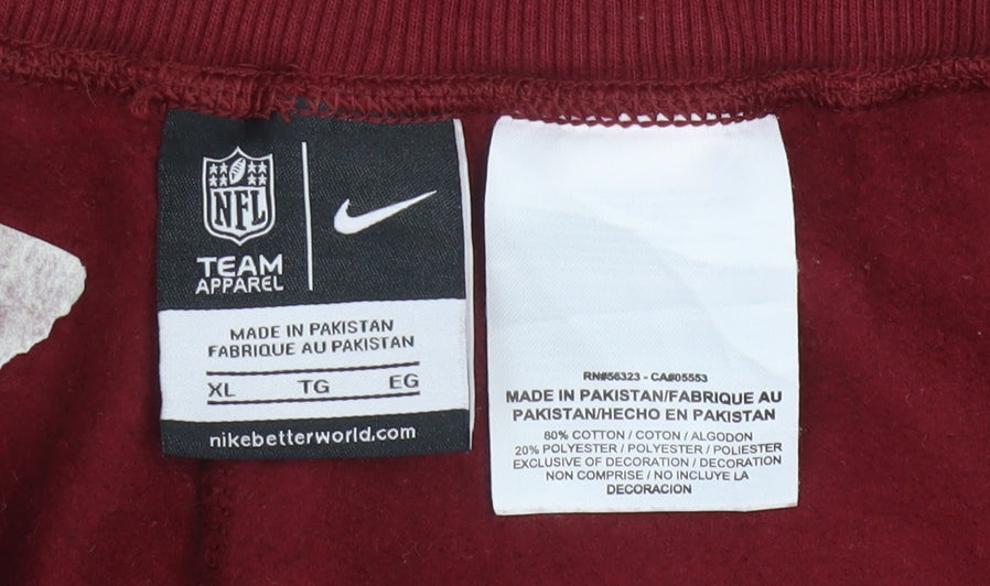 Nike Men’s Red NFL Team Sweatpants XL Straight Fit Cotton Blend