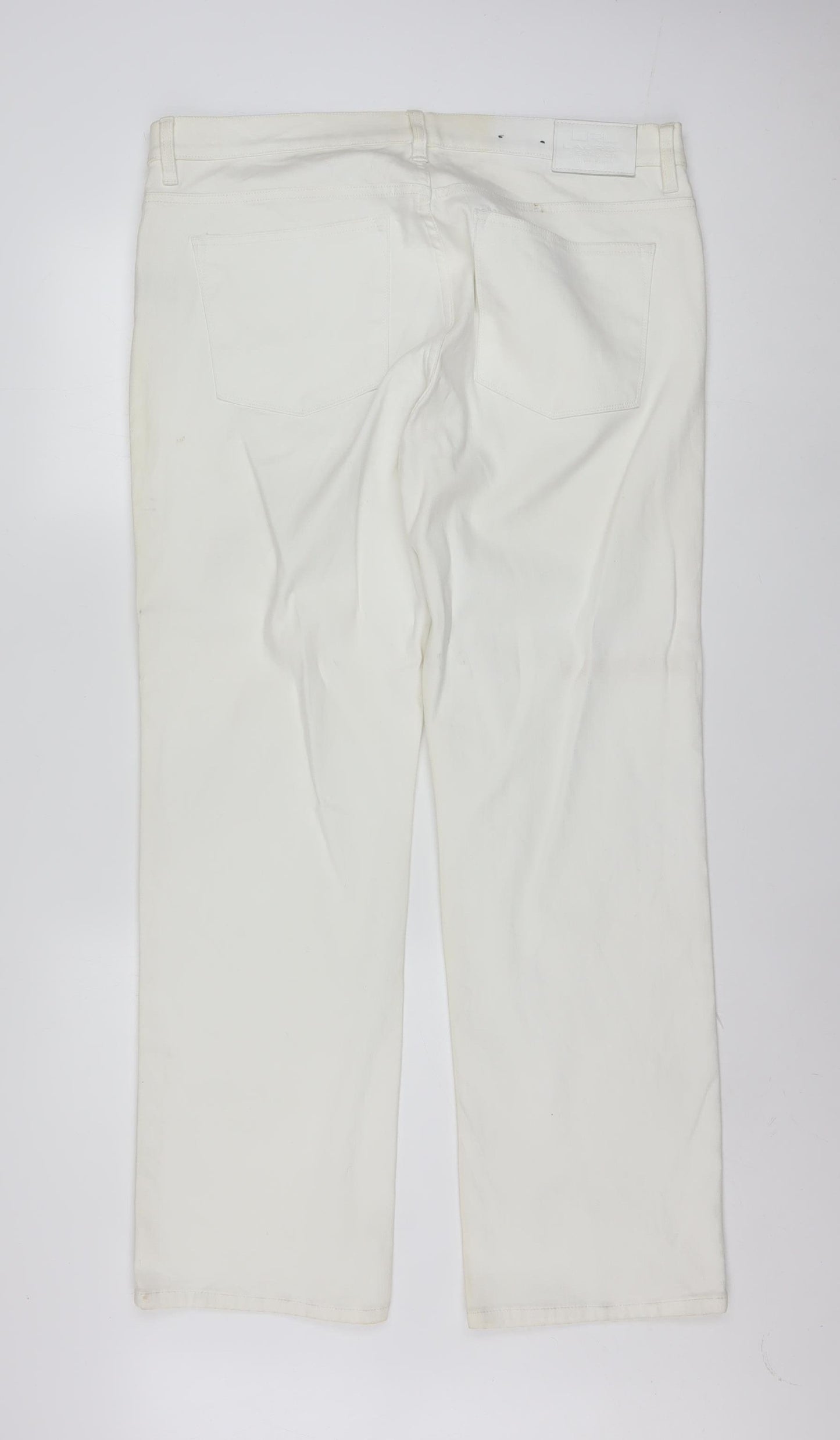 Ralph Lauren LRL Women's White Straight Leg Jeans Size 16 Regular Fit