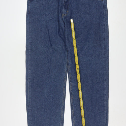 Wrangler Men's Blue Straight Leg Denim Jeans 36x30 Regular Fit