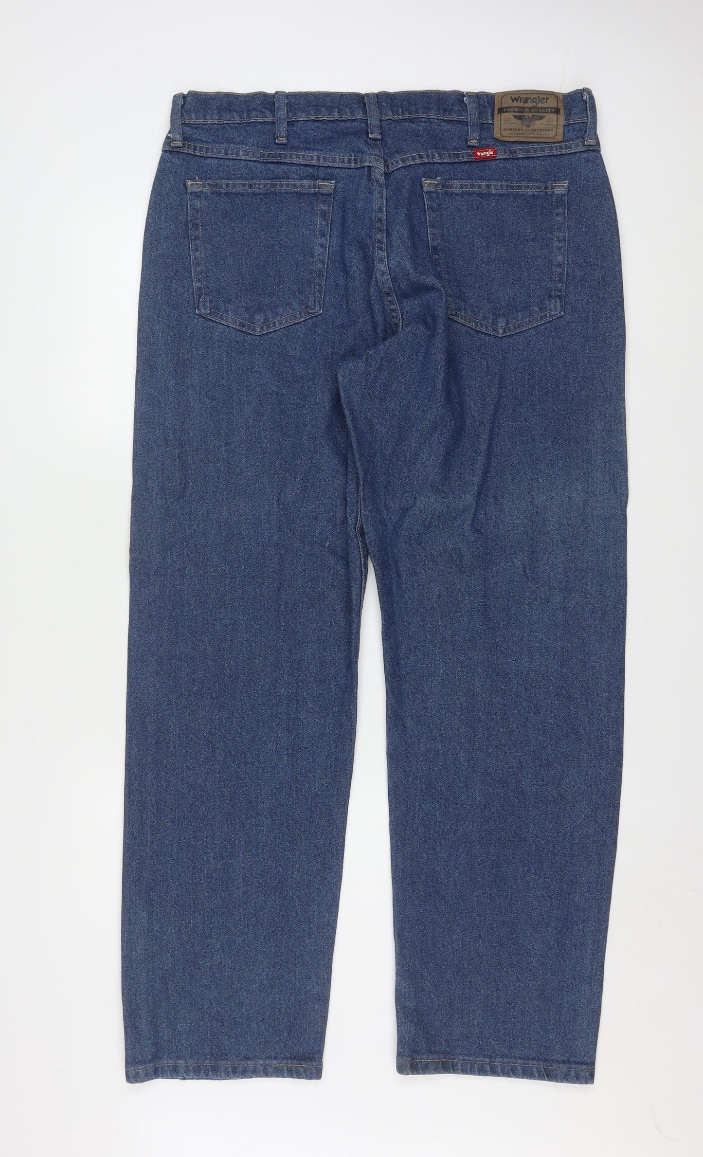 Wrangler Men's Blue Straight Leg Denim Jeans 36x30 Regular Fit