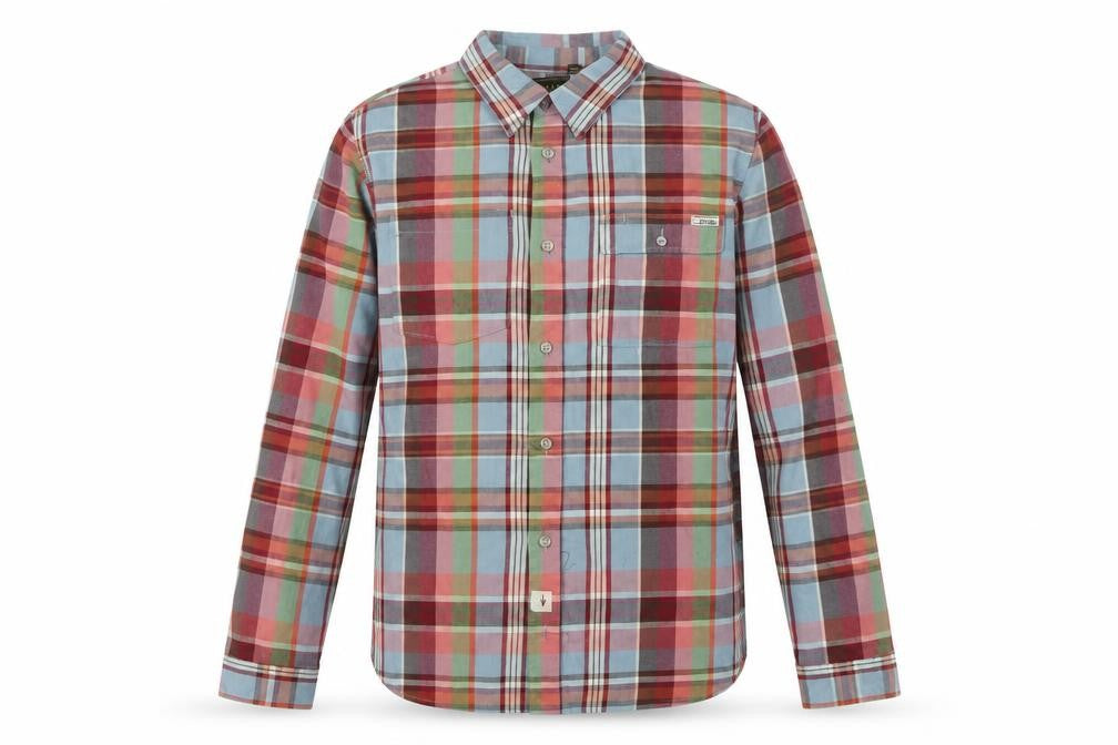 Front view of Galloway Classics Men's Multicoloured Check Long Sleeve Button-Up Shirt, size S