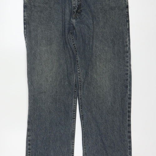 Lee Men's Blue Regular Fit Straight Denim Jeans 34W x 32L