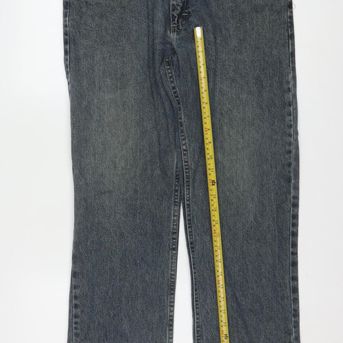 Lee Men's Blue Regular Fit Straight Denim Jeans 34W x 32L