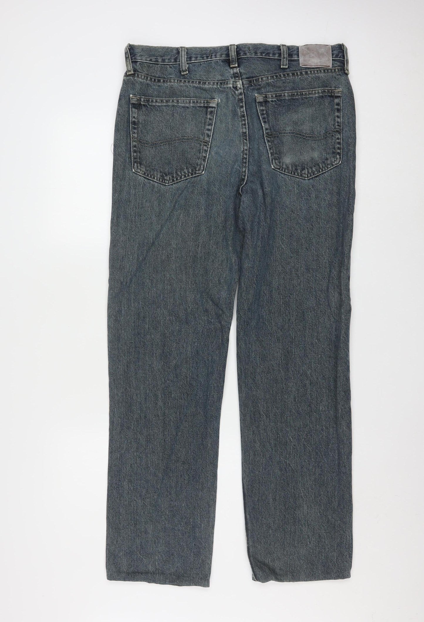 Lee Men's Blue Regular Fit Straight Denim Jeans 34W x 32L
