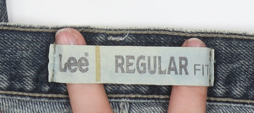 Lee Men's Blue Regular Fit Straight Denim Jeans 34W x 32L