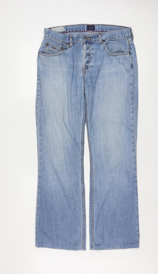 Tommy Hilfiger Women Blue Flared Jeans 32W 34L Denim Mid Rise